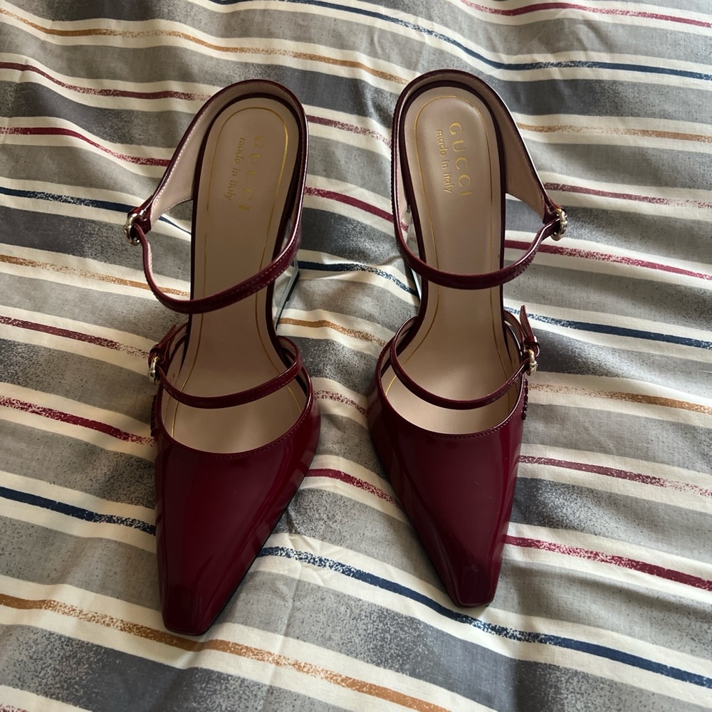 BNIB Gucci Burgundy Lucite Wedge - Picture 7 of 9